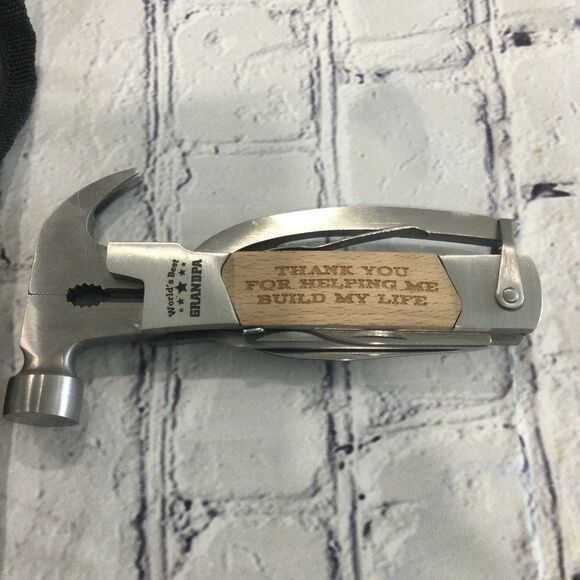 Light Autumn Multi-Tool Camping Hammer for Grandpa with Engraved Sentiments. - Picture 2 of 7